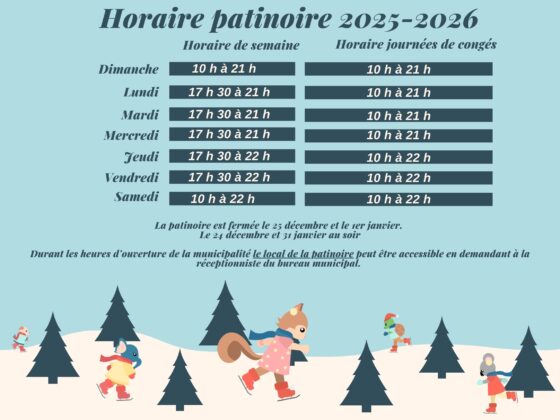 Avis aux citoyens, la patinoire ouvre ce 23 janvier 2026