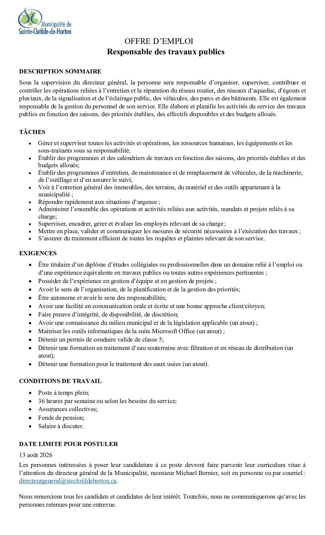 Joignez-vous à notre équipe!